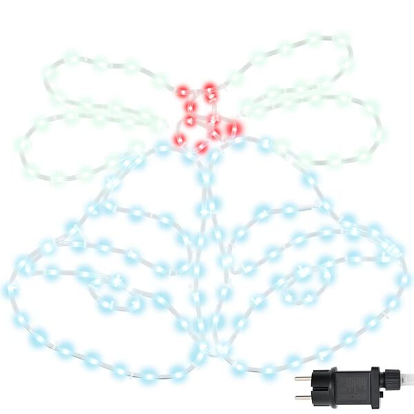 vidaXL Božična Zvončica med 144 LED večbarvno 56 x 46 cm PVC