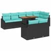 vidaXL Komplet za jedilnico v vrtu z blazino 9 pcs Črna in Teal