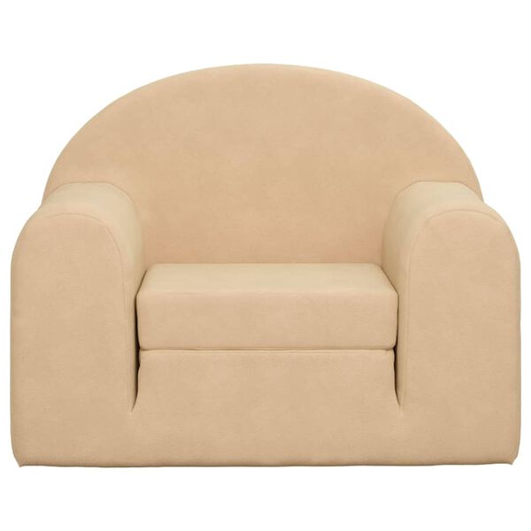 vidaXL Otro&scaron;ki kavč krem mehak pli&scaron;