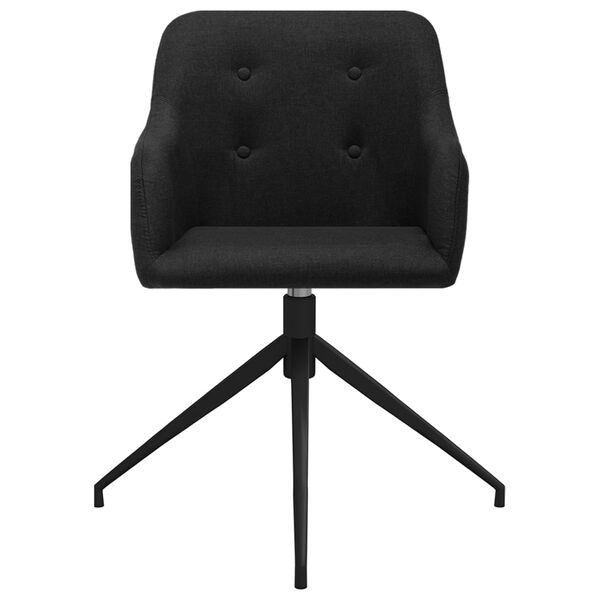 vidaXL Vrtljivi jedilni stoli 6 kosov črno blago