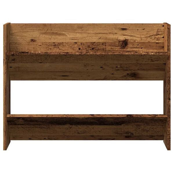 vidaXL Stenska omara za čevlje starinski les 80x18x60 cm iverna plo&scaron;ča