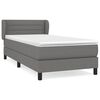 vidaXL Box spring postelja z vzmetnico temno siva 90x200 cm blago