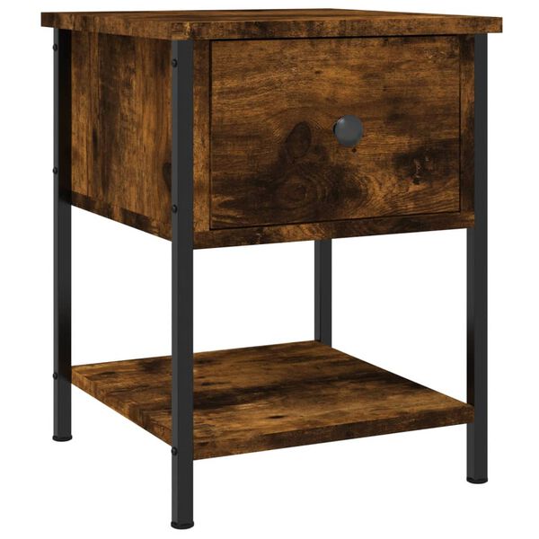 vidaXL Nočna mizica 2 kosa dimljeni hrast 34x35,5x45 cm inženirski les