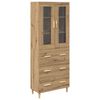 vidaXL Visok predalnik Umetni hrast 69,5 x 34 x 180 cm