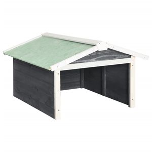 vidaXL Garaža za robotsko kosilnico 72x87x50 cm siva in bela lesena