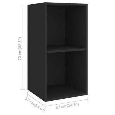 vidaXL TV omarica 3-delna črna iverna plošča