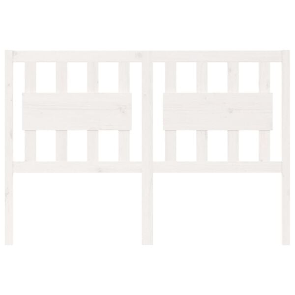 vidaXL Posteljno vzglavje belo 125,5x4x100 cm trdna borovina