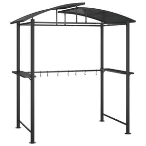 vidaXL Paviljon za žar s policami antracit 210x114x230 cm jeklo
