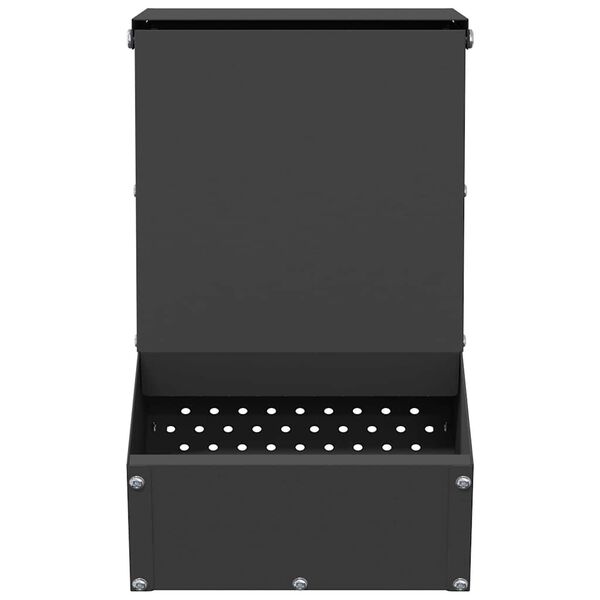 vidaXL Hranilnica za zajce Črna 17,5 x 26 x 28,5 cm