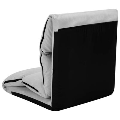 vidaXL Zložljiv stol / blazina svetlo siv iz mikro vlaken
