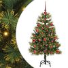vidaXL Umjetno zložljivo božićno drevo s stožci Zelena 120 cm