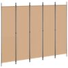 vidaXL 5-panelni pregradni zid Bež 250 x 200 cm Blago