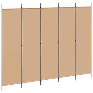 vidaXL 5-panelni pregradni zid Bež 250 x 200 cm Blago