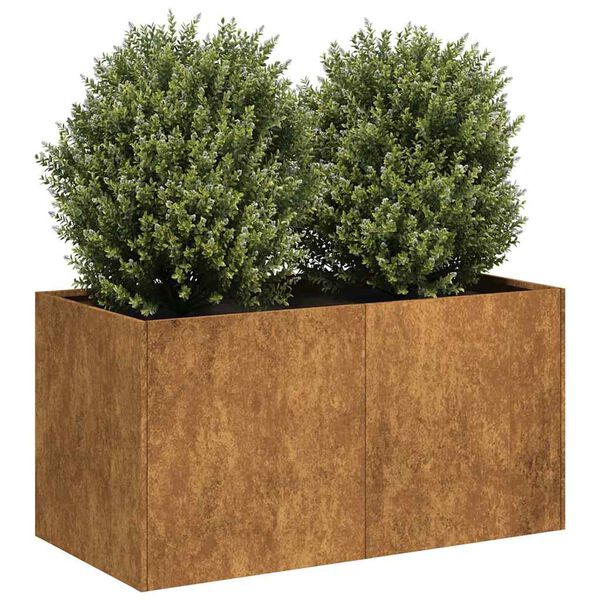 vidaXL Planter Rusty 80x40x40 cm Vremensko odporno jeklo