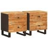 vidaXL Nočna omarica 2 kos Rjava 40 x 33 x 46 cm Masiven les manga
