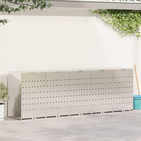 vidaXL Shranjevanje kolesnega zaboja za 3 zaboje srebrna