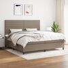 vidaXL Box spring postelja z vzmetnico taupe 200x200 cm blago