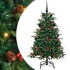 vidaXL Umestno božično drevo Zelena 150 cm PVC, kovina in plastika