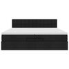 vidaXL Otomanski posteljni okvir z vzmetnico črn 200x200 cm blago