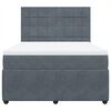 vidaXL Box spring postelja z vzmetnico temno siva 160x200 cm žamet