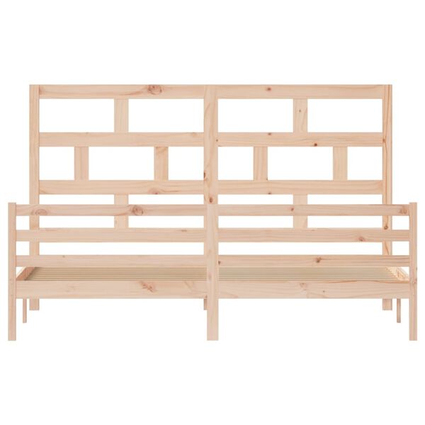 vidaXL Posteljni okvir iz borovine 200x200 cm