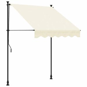 vidaXL Zložljiva tenda krem 200x115 cm tkanina in jeklo