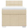 vidaXL Box spring postelja z vzmetnico krem 80x200 cm blago