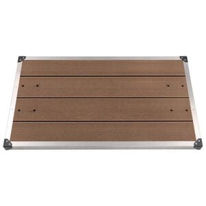 vidaXL Podstavek za zunanji tu&scaron; WPC nerjaveče jeklo 110x62 cm rjav