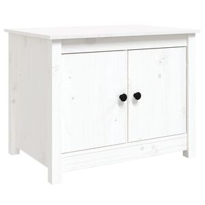 vidaXL Klubska mizica bela 71x49x55 trdna borovina