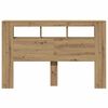 vidaXL LED posteljno vzglavje artisan hrast 160x18,5x103,5 cm inž. les