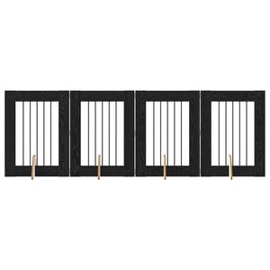 vidaXL Vrata za pse z stojali 4 pcs Črni hrast 60 x 80 cm