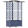 vidaXL Dvignjeno leži&scaron;če s trellisom in streho Siva 122 x 40 x 138 cm