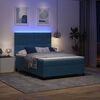 vidaXL LED Box Spring Postelja Temno modra 140 x 200 cm blago