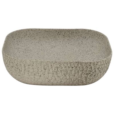 vidaXL Nadpultni umivalnik siv pravokoten 48x37,5x13,5 cm keramika
