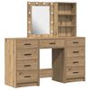 vidaXL Toaletna mizica 3 kos Rjava 40 x 41 x 135 cm Inženirski les