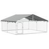 vidaXL Zunanji pasji boks s streho 300x300x150 cm