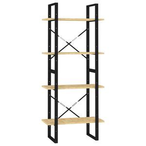 vidaXL Knjižna omara 4-nadstropna 60x30x140 cm trdna borovina