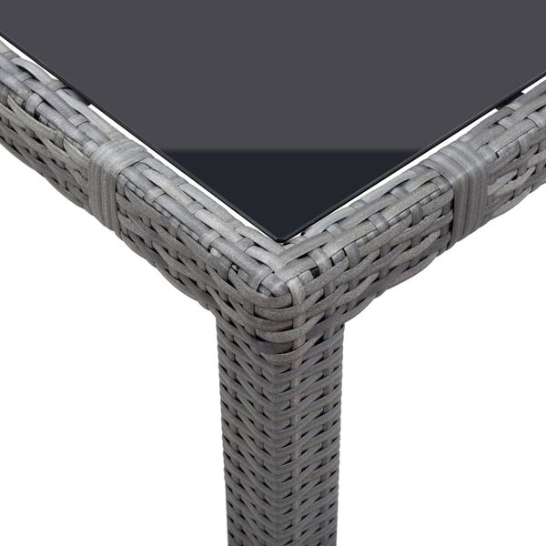 vidaXL Zunanja jedilna garnitura 5-delna poli ratan siva