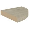 vidaXL Kotna polica barva hrasta 25x25x3,8 cm MDF