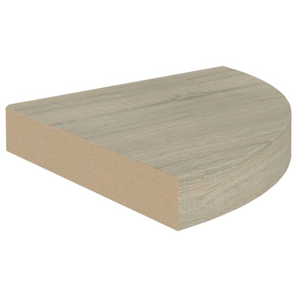 vidaXL Kotna polica barva hrasta 25x25x3,8 cm MDF