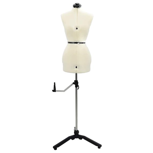 vidaXL Prilagodljiv obrazec obleke za ženske krema s Žamet