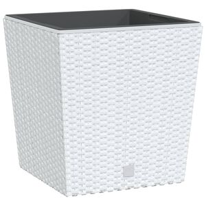vidaXL Korito z odstranljivo notranjostjo belo 21 / 32 L PP ratan