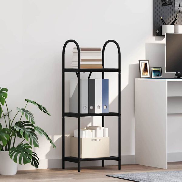 vidaXL Knjižna polica Črna Orehovina 40 x 30 x 109 cm Konstruiran les