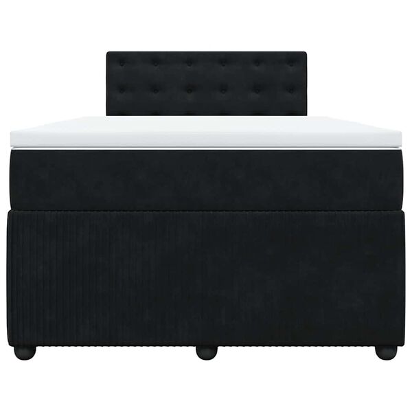 vidaXL Box spring postelja z vzmetnico črna 120x200 cm žamet