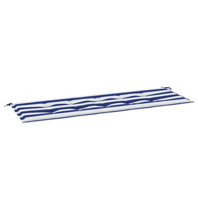 vidaXL Blazina za vrtno klop modro bele črte 150x50x3 cm oxford