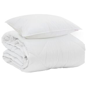 vidaXL Poletna odeja z blazino 2 pcs Bela Mikrovlakna
