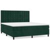 vidaXL Box spring postelja z vzmetnico temno zelena 160x200 cm žamet