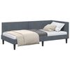 vidaXL Kotna postelja z vzglavjem Temno siva 100 cm x 200 cm Žamet