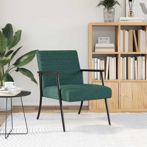 vidaXL fotelj Temno zelena 59 x 75 x 78 cm blago