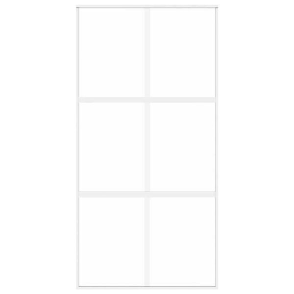 vidaXL Drsna vrata bela 102,5x205 cm kaljeno steklo in aluminij